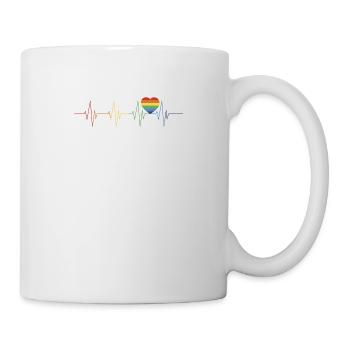 Gay Pride Regenbogenherz - Tasse - Weiß - Rechts
