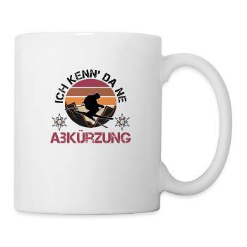 Ski Abkürzung Spruch lustig Freeride Geschenk - Tasse - Weiß - Rechts
