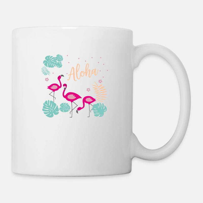 Flamingos – Aloha - Tasse - Weiß