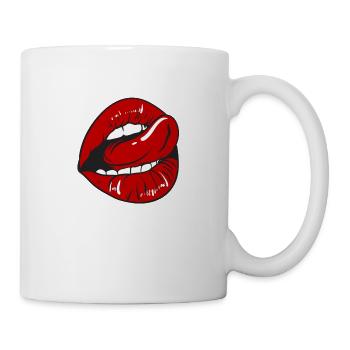 Kiss kiss bouche rouge lèvres lécher - Mug blanc - blanc - Droite