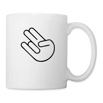 Shocker Autoaufkleber Sticker Geschenk Hand Geste - Tasse - Weiß - Rechts