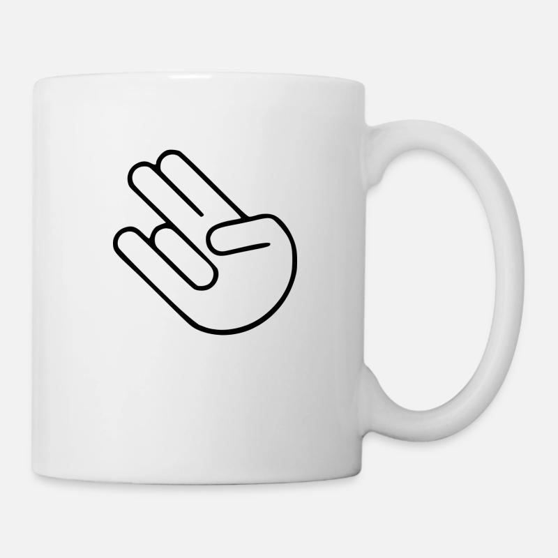 Shocker autocollant de pare-chocs autocollant cadeau geste de la main - Mug blanc - blanc