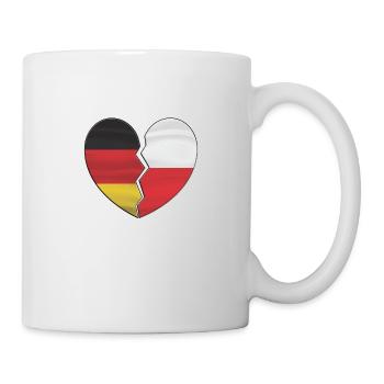 Coeur Pays Drapeau Allemagne Pologne 3D - Mug blanc - blanc - Droite