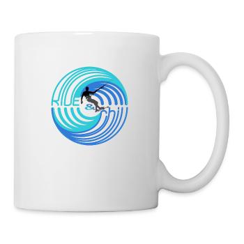 RIDE and chill kitesurf - Tasse - Weiß - Rechts