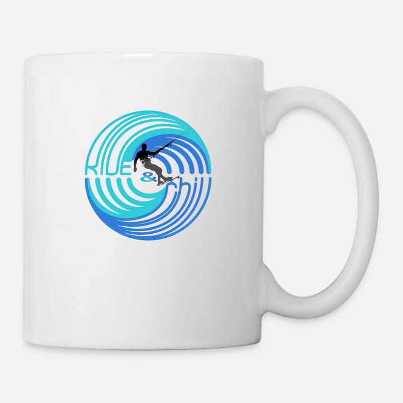 RIDE and chill kitesurf - Mug - white