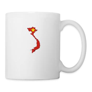 Vietnam Outline Map Over National Flag Icon - Mug - white - Right