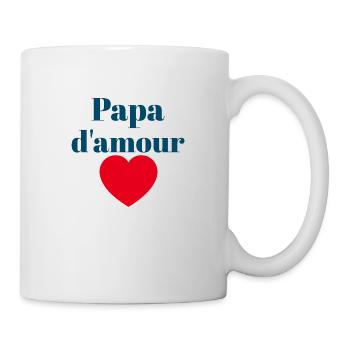 Papa d'amour à moi, je t'aime coeur - Mug blanc - blanc - Droite