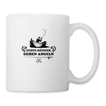 Angler Boot Echte Männer gehen Angeln Geschenk - Tasse - Weiß - Rechts