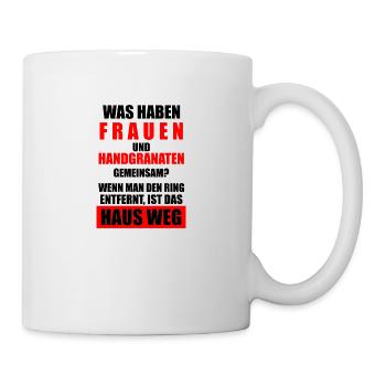 Frauen und Handgranaten Lustige Sprüche Geschenk - Tasse - Weiß - Rechts