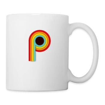 Rayures design rétro P - Mug blanc - blanc - Droite