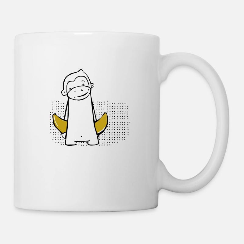 Affe mit Banane - Tasse - Weiß