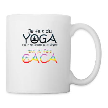 yoga caca legere humour drole citation 1 - Mug blanc - blanc - Droite