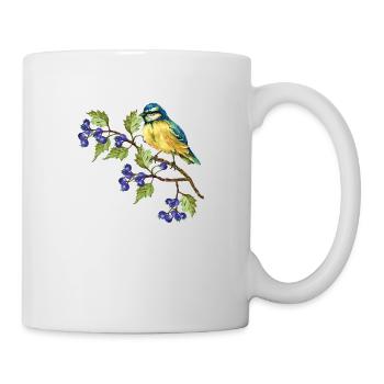 Bunter Vogel - Tasse - Weiß - Rechts