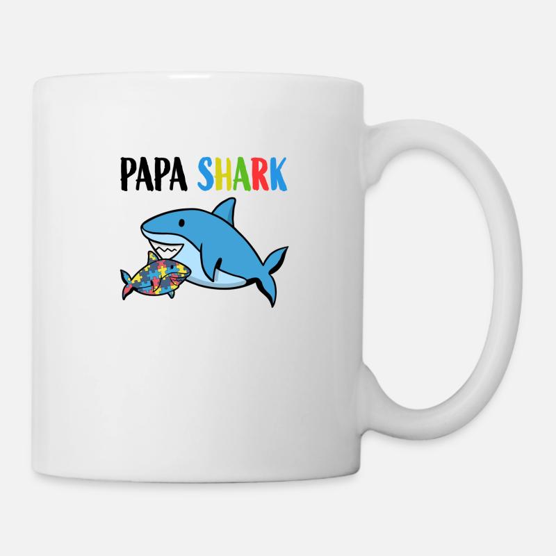 Papa Shark Autisme - Mug blanc - blanc