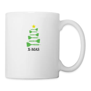Weihnachten Dart Pfeil Dartscheibe Darts X-Mas - Tasse - Weiß - Rechts