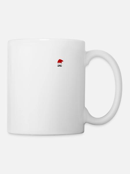 Xmas, mustache, christmas hat - Mug - white