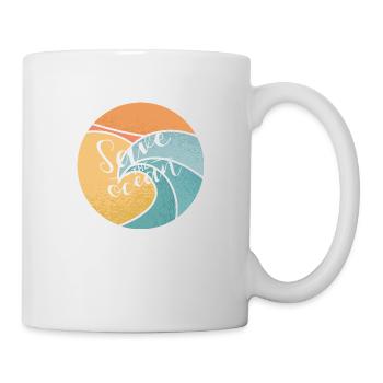 Save the ocean, Rettet den Ozean Umweltschutz - Tasse - Weiß - Rechts