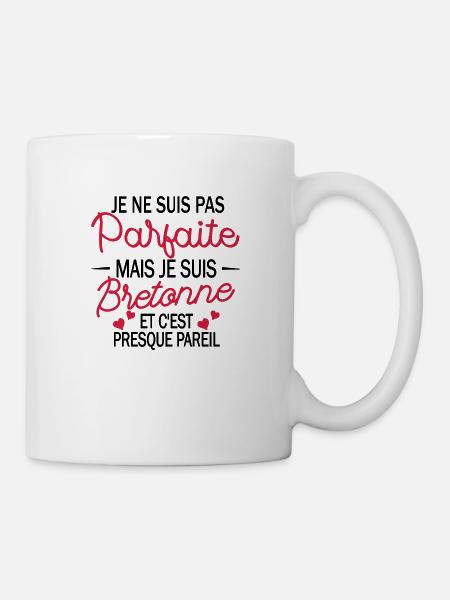 pas parfaite mais bretonne et c'est presque pareil - Mug blanc - blanc