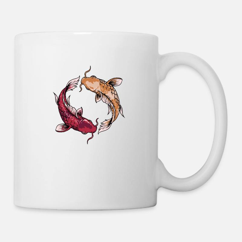 illustration de poisson japonais - Mug blanc - blanc