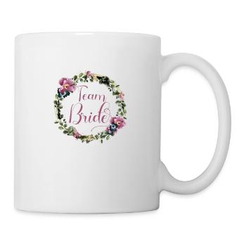 Team Bride Flower Wreath Circle customizable - Mug - white - Right