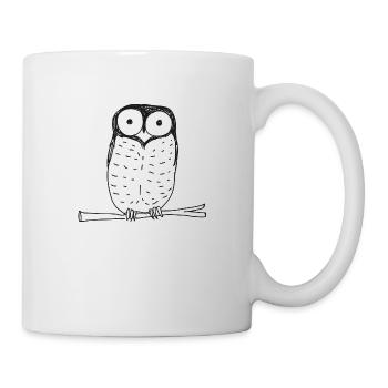 Chouette hulotte douce, petite chouette - Mug blanc - blanc - Droite