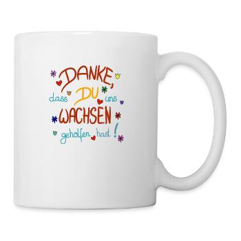 Danke, dass Du uns wachsen geholfen hast! - Tasse - Weiß - Rechts