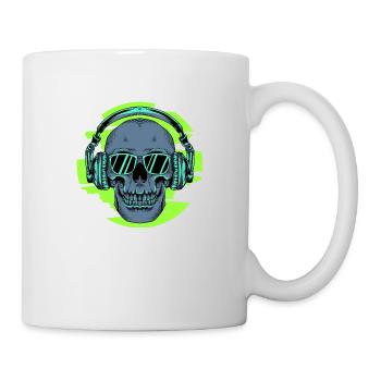 Skull Headphones Green - Mug - white - Right
