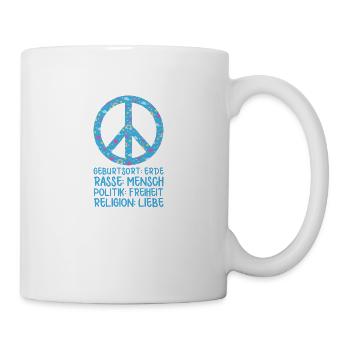 Geburtsort erde rasse mensch politik freiheit - Tasse - Weiß - Rechts