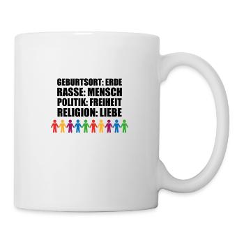 Geburtsort rasse politik religion Geschenk Flagge - Tasse - Weiß - Rechts