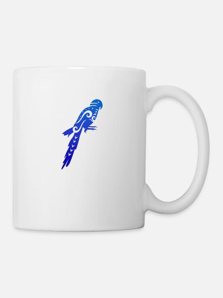 Maori Blue Macow Papagei Tribal Tattoo Geschenk - Tasse - Weiß