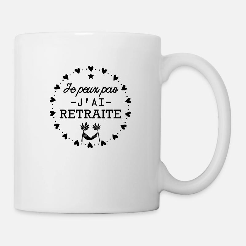 je peux pas j'ai retraite - Mug blanc - blanc