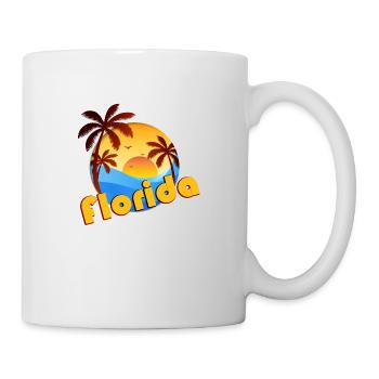 Florida Miami Sommer Sonne Palmen USA Amerika - Tasse - Weiß - Rechts