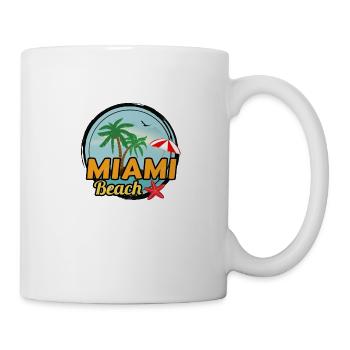 Miami Beach USA der Strand des Glücks Sommer - Tasse - Weiß - Rechts