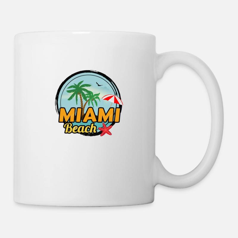 Miami beach USA la plage du bonheur de l’été - Mug blanc - blanc