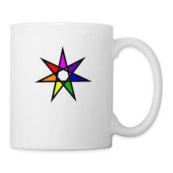 7 Pointed Star, Seven Colors of the Rainbow - Mug - white - Right