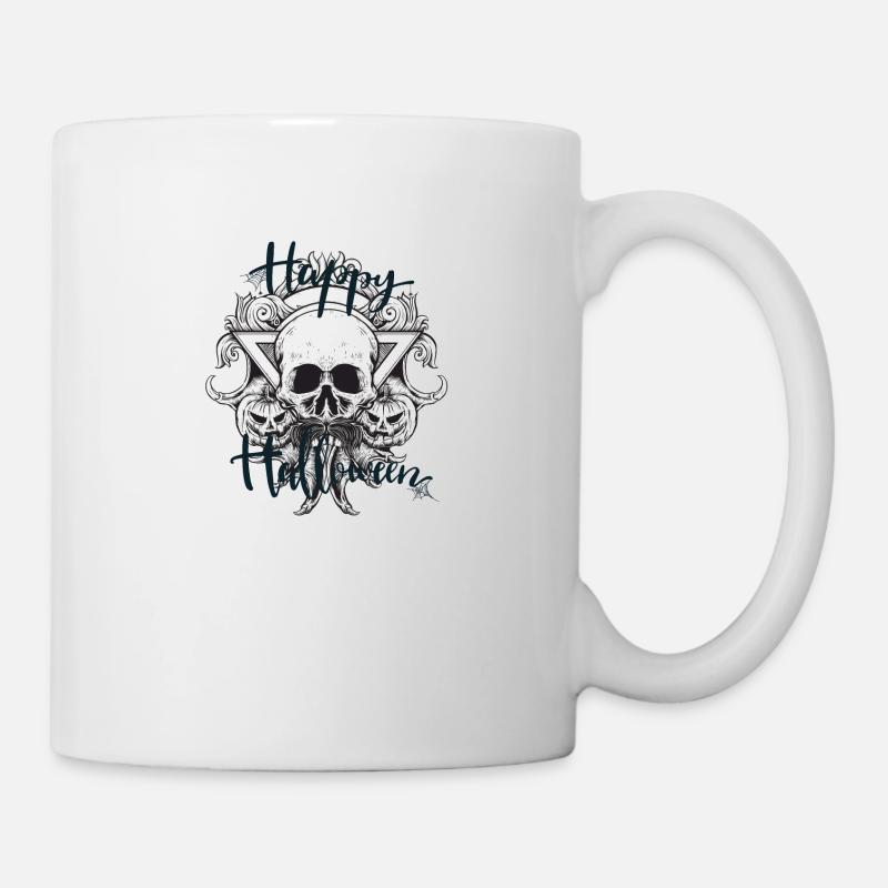 Happy Halloween skull - Mug - white