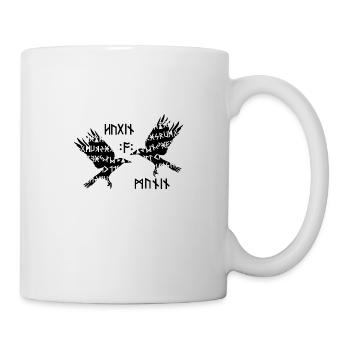 Hugin et Munin Rabe Odin Scandinavie - Mug blanc - blanc - Droite