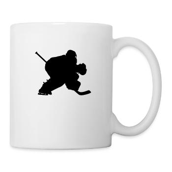 Gardien de but de joueur de hockey sur glace, gardien de but. Hockey sur glace - Mug blanc - blanc - Droite