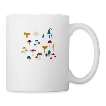 Bunte Pilze - Tasse - Weiß - Rechts