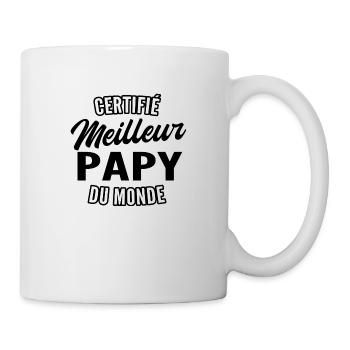 certifié meilleur papy du monde - Mug blanc - blanc - Droite