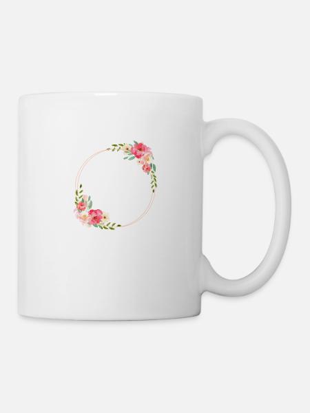Wreath personalisable - Mug - white