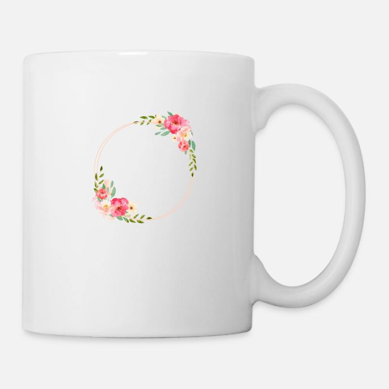 Wreath personalisable - Mug - white