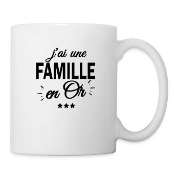 j'ai une famille en or - Mug blanc - blanc - Droite