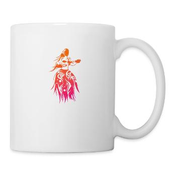 Fille polynésienne joue au tatouage tribal ukulélé - Mug blanc - blanc - Droite