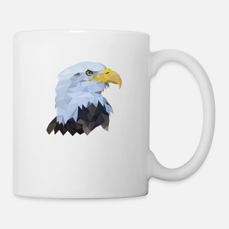 Oiseau polygone tête d'aigle - Mug blanc - blanc