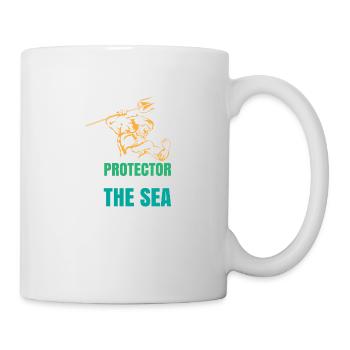 Poseidon Protector of the Sea Plongeur Idée de cadeau - Mug blanc - blanc - Droite