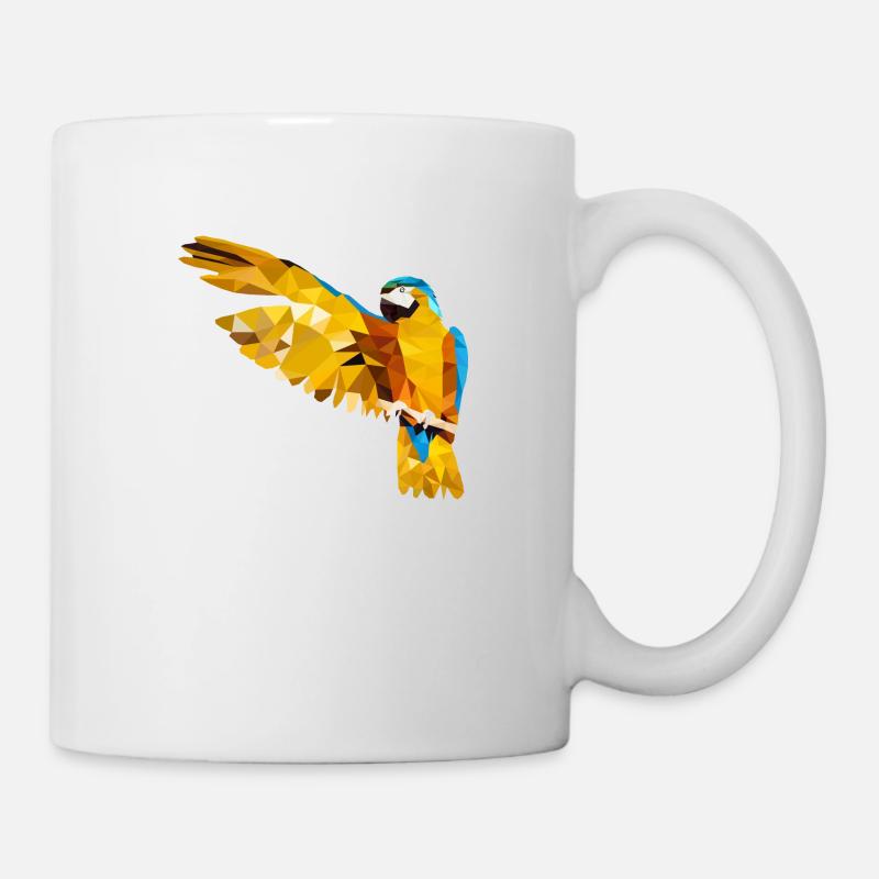 Oiseau polygone perroquet - Mug blanc - blanc