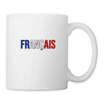 French flag france country blue white red logo - Mug - white - Right