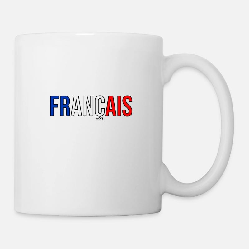Français drapeau France pays bleu blanc rouge logo - Mug blanc - blanc