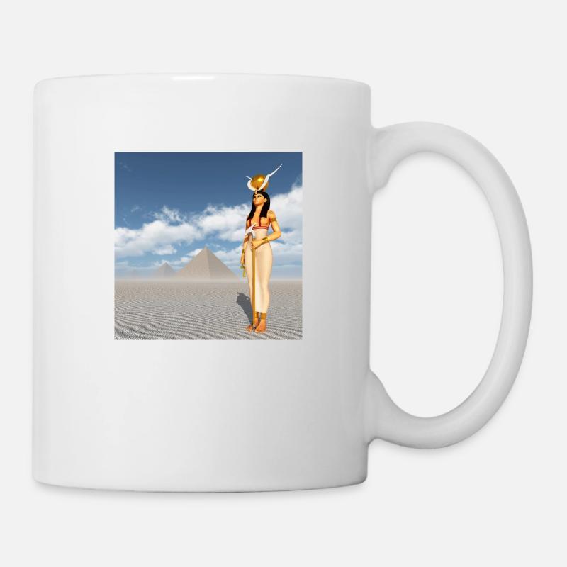 Göttin Hathor und Pyramiden - Tasse - Weiß